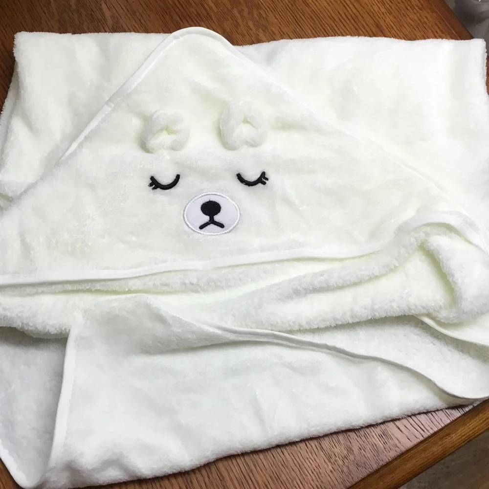 Baby Animal Polar Bear Hooded Bath Towel